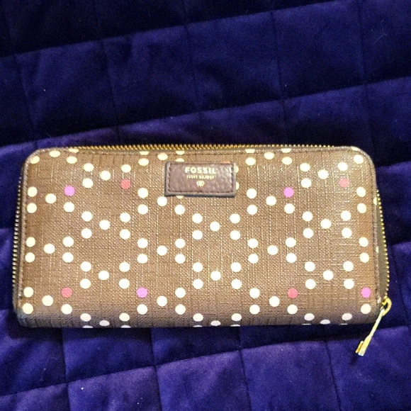 Fossil Brown Polka Dot Wallet - Picture 1 of 10